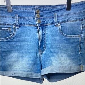 Women's Blue Denim Athletic Shorts
